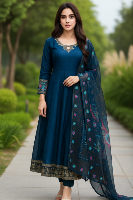 3 Piece Lawn Embroidery Frock